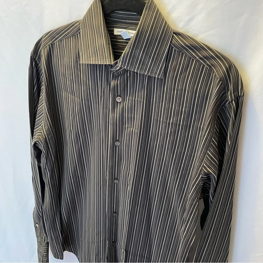 Banana Republic Striped Long Sleeve Dress Shirt Large Office Business‎ Workwear